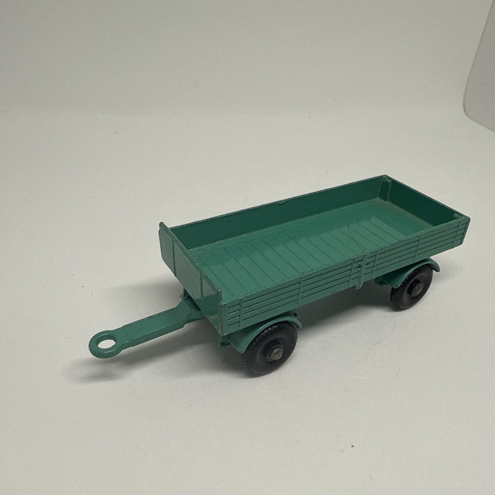 Matchbox Trailer No 2 Lesney England Teal Green Vintage  Rear Hook Towing Hitch